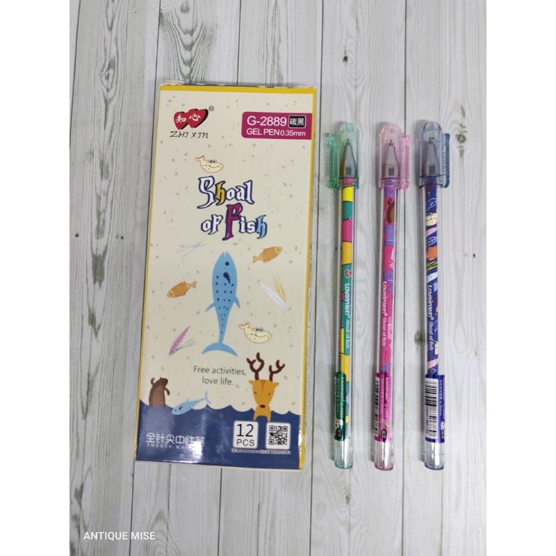 

pen gel zhi xin 2889 shoal of fish