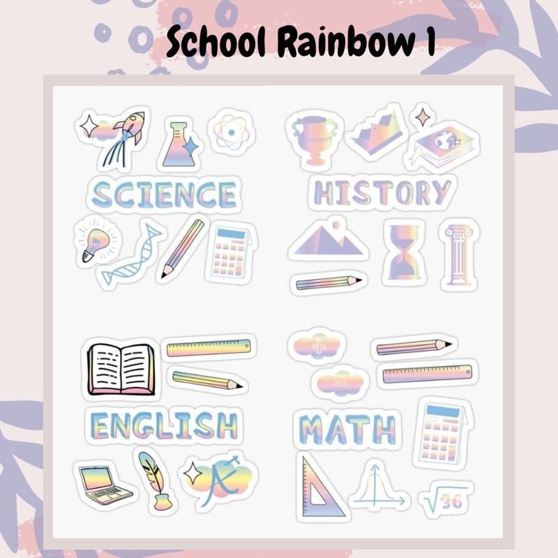 Sticker Sekolah Mata Pelajaran Aesthethic Sticker Tumblr Murah Lucu