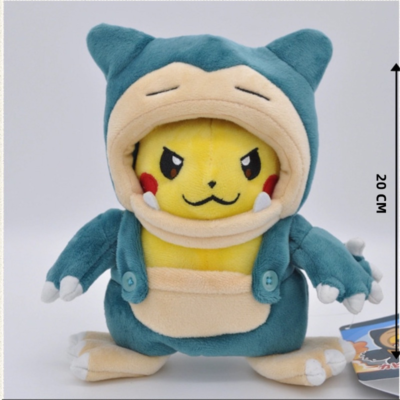 20cm Anime Pikachu Plush Toy Cross Dressing Dengan Coat Pokemon Carby Pikachu Mainan Boneka Lembut Untuk Anak