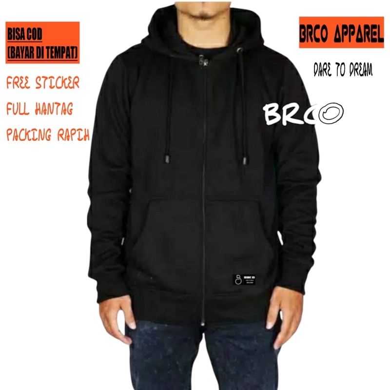 BRCO Zipper polos Sleting Polos Hoodie Pria Wanita
