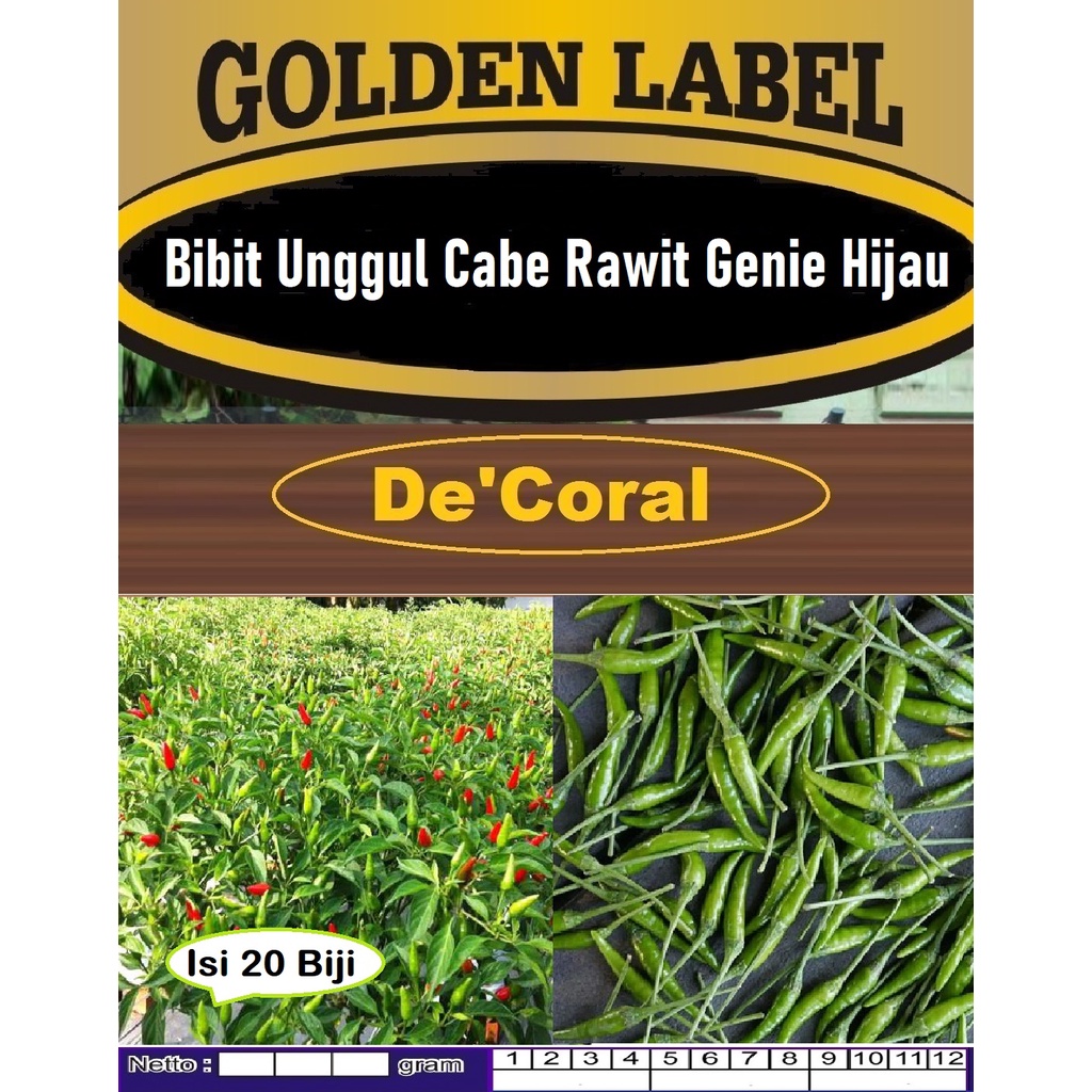 Bibit Unggul Cabe Rawit Genie Hijau|Biji Benih Cabe Rawit Hijau|Cabai Rawit