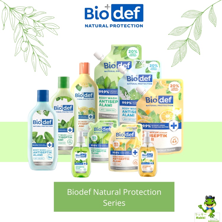 ❣️Rakkistore99❣️ Biodef Natural Protection Body Wash Botol 275 ml | Pouch 400ml (Sabun Mandi Cair)