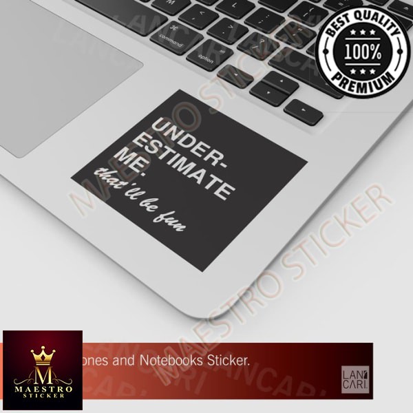 

M.STICKER Sticker Cutting Underestimate me Macbook Laptop decal Cut Stiker - Merah