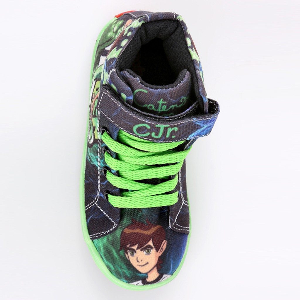 Sepatu Anak Laki Sneakers Tali Canvas Hijau Karakter Ben10 Cool Cozy 26 27 28 29 30 CJR Original-4