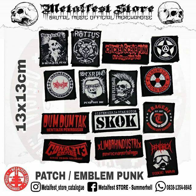 13pcs PATCH / EMBLEM METAL & PUNK MURAH