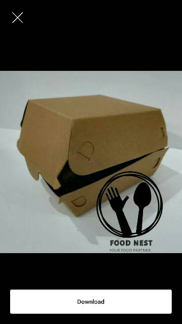 KOTAK BURGER KEMASAN HAMBURGER KRAFT PAPER BOX BURGER BOX SNACK takoyaki siomay  korean garlic bread