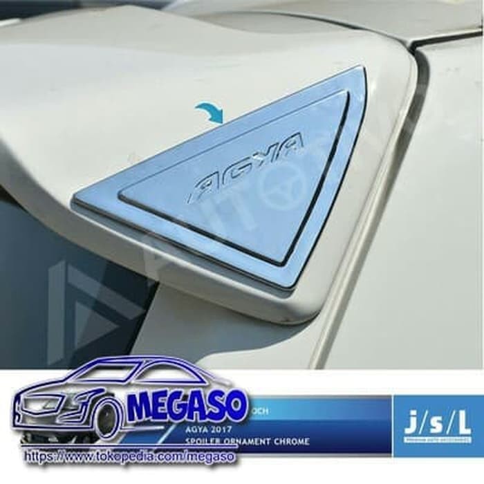 New Agya 2017 Spoiler Ornament Chrome/ Aksesoris Toyota Agya