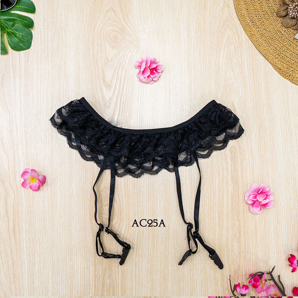 [READY STOCK] GARTER BELT SABUK PAHA SEXY + STOCKING SEKSI LACE HITAM AC25A