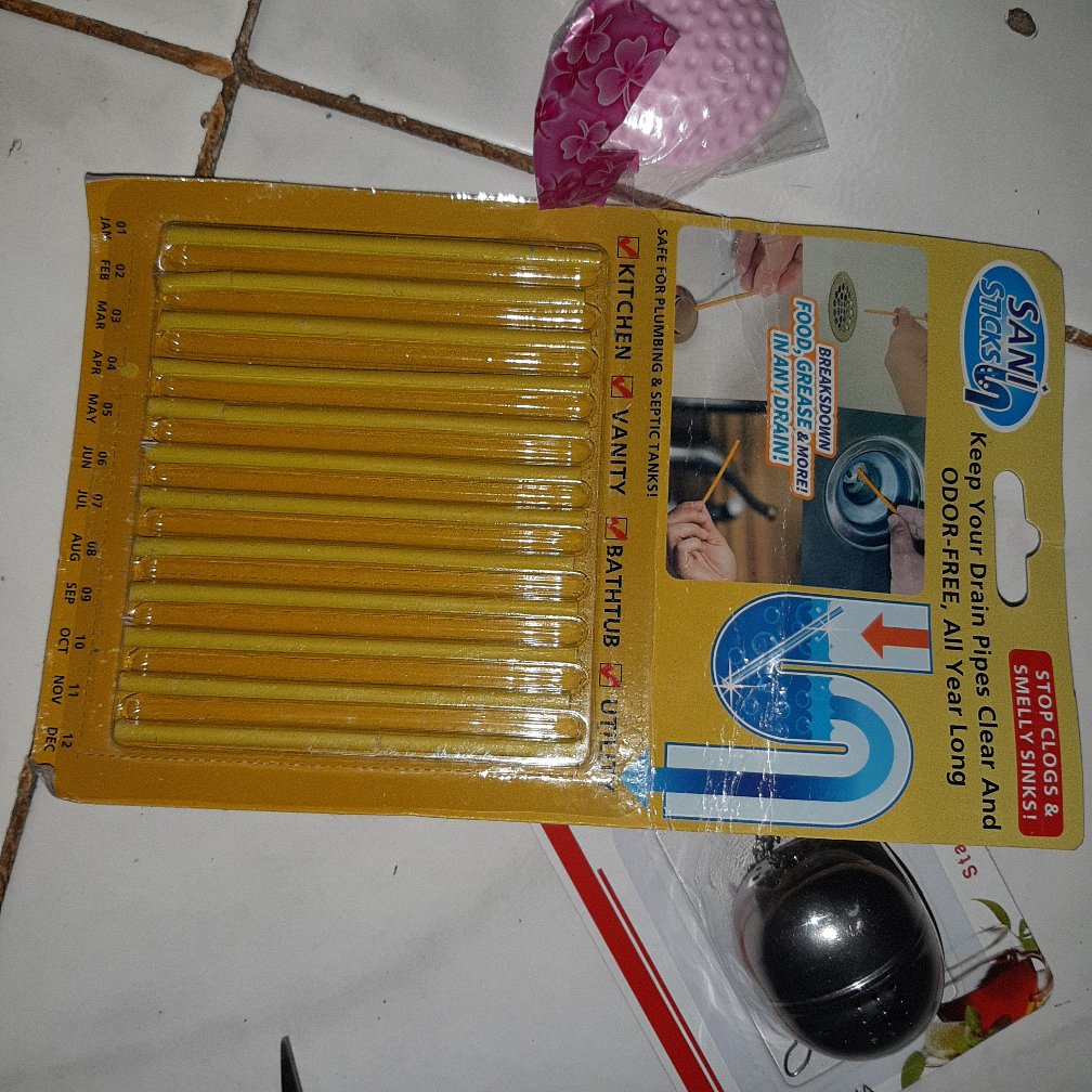 Sani Stick Untuk Wc 1 Pack 12 Pcs/stik Pembersih Pipa Pembuangan/stick Drain Cleaner