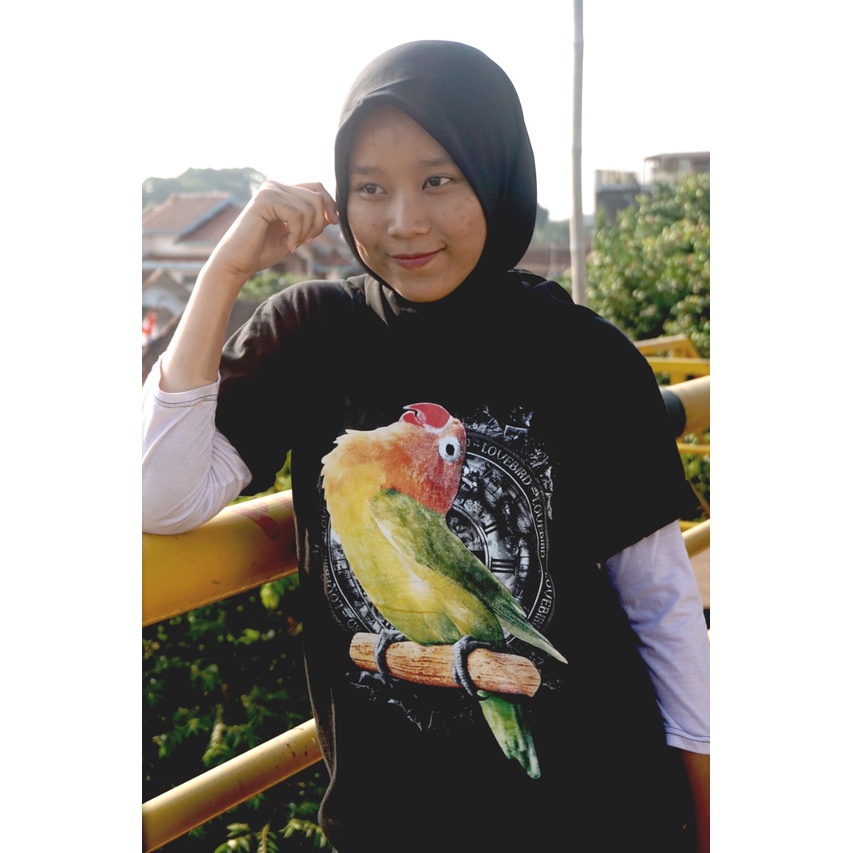 BAJU BURUNG LOVEBIRD LB-12 KAOS GAMBAR BURUNG KAOS PRIA MOTIF BURUNG KAOS MOTIF BURUNG LABET