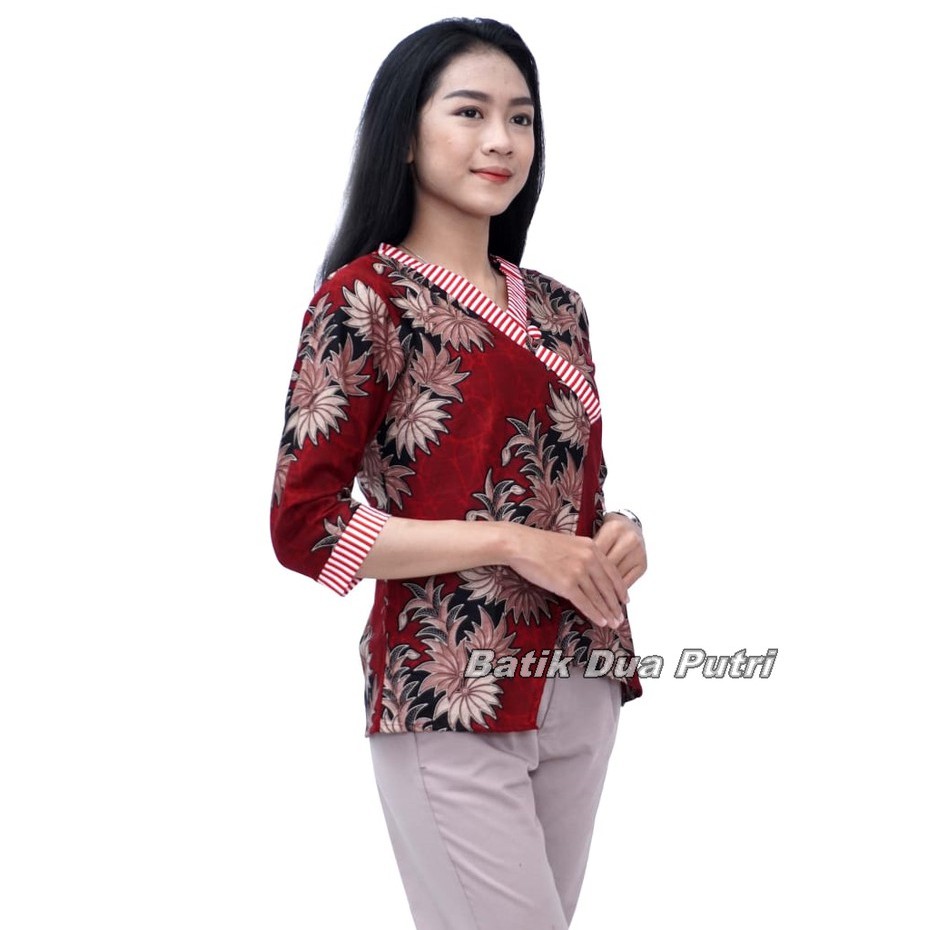 Batik Wanita Blouse Atasan Modern Trendy By Batik Dua Putri Collection