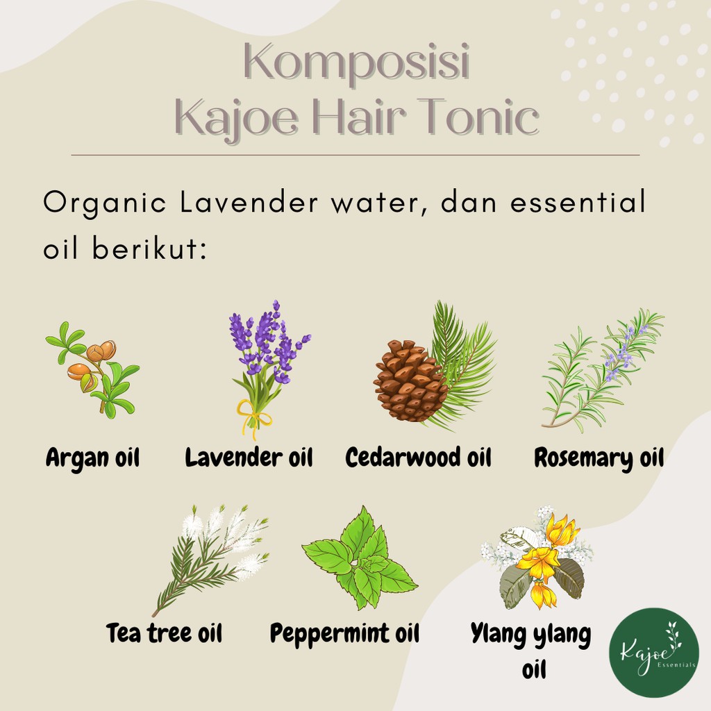 KAJOE HAIR TONIC Tonik Anti Hair Fall Penumbuh Rambut Alami Rambut Rontok Lepek Kering Rusak 100 ML