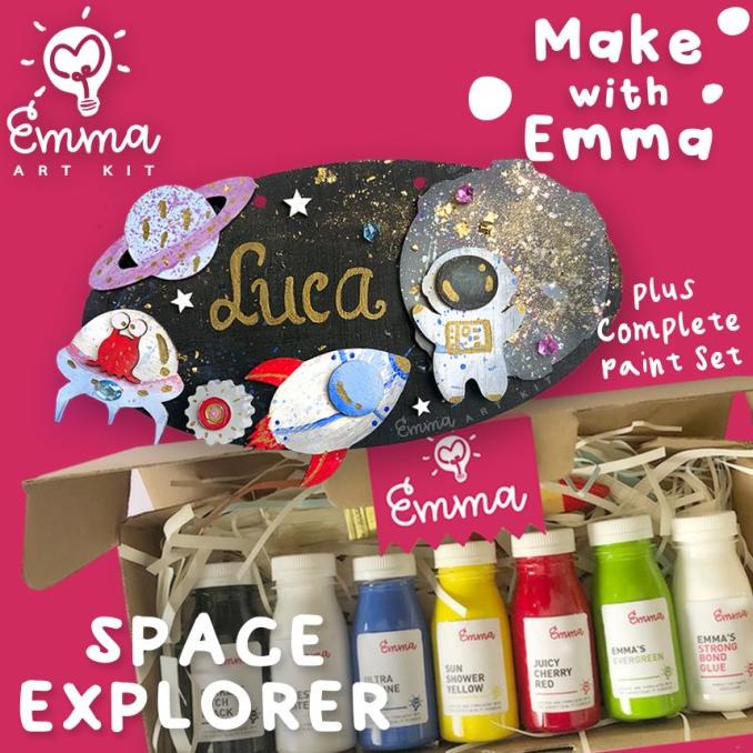 

SPACE EXPLORER Wooden Name Plaque PLUS Complete Paint Set - MEGA COMBO ---READY---