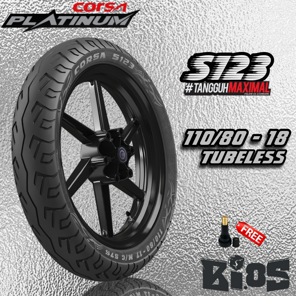 BAN CORSA S123 110/80-18 TUBLESS BAN MOTOR RING 18 RX KING THUNDER WIN