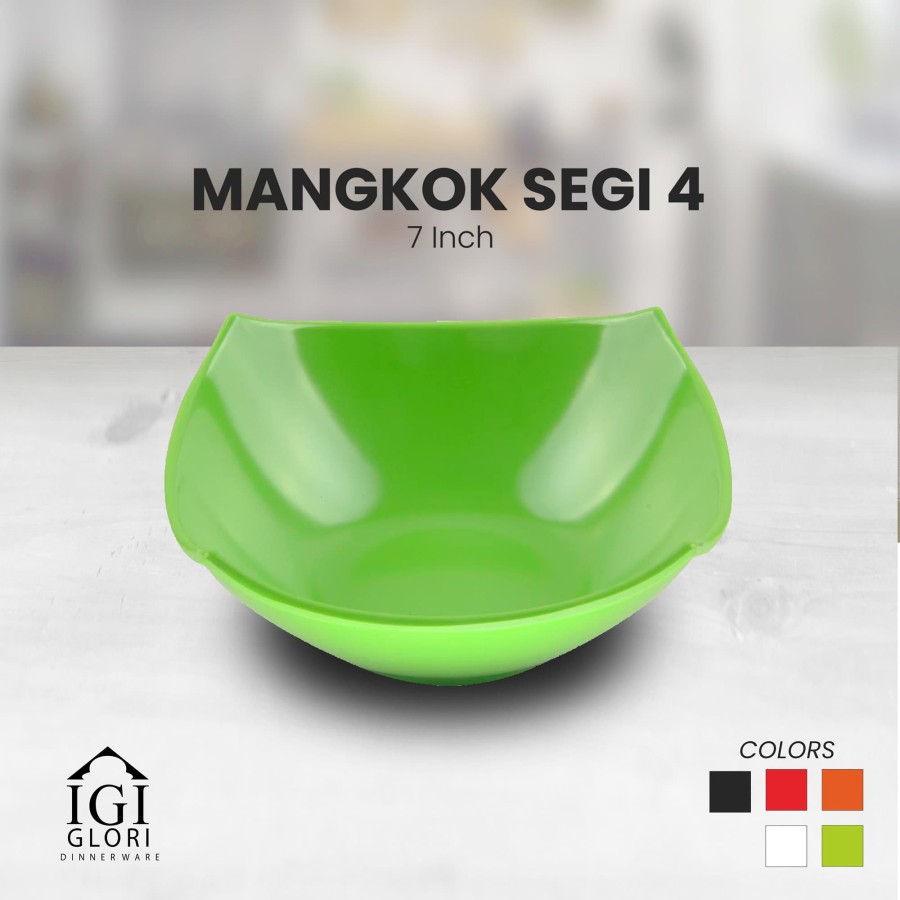 Glori Mangkok Makan Melamin Segiempat 7 Inch G4470