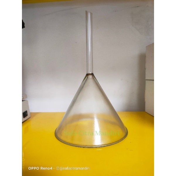 Corong Kaca diameter 150mm/ Corong Gelas diameter 150mm Pyrex / Funnel Glass / Corong Kaca Laborator