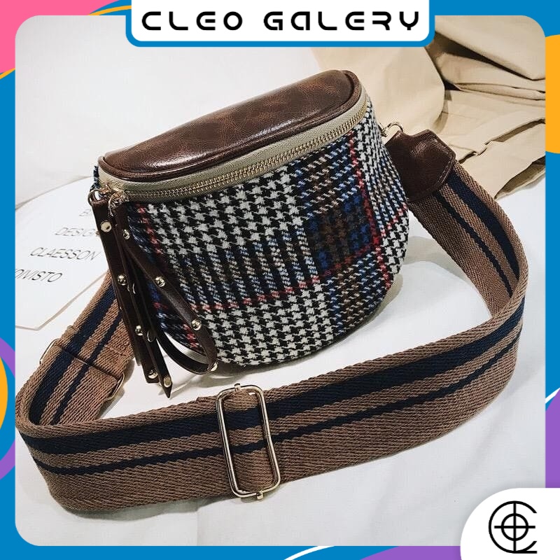 Tas Selempang Wanita Fashion CLEO354 Slingbag Bahu Stylish Korea Import CLEOGALERY EL5187 LT1392 CR7