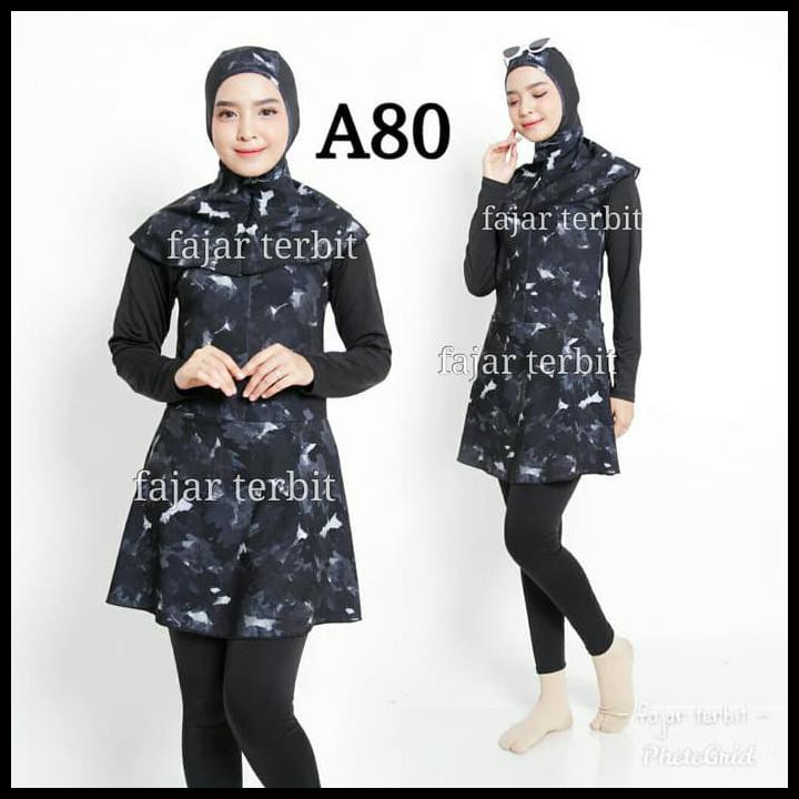 BAJU RENANG WANITA MUSLIMAH DEWASA BAJU RENANG PEREMPUAN MUSLIM REMAJA - ABU-ABU