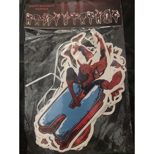 Banner Flag Happy Birthday Spiderman New