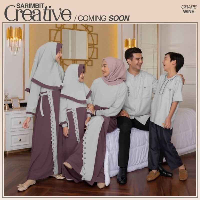 Gamis Sarimbit Family Original Creative Grape Wine by Nibras|Gamis Kombinasi Dua Warna|Gamis Bordir|