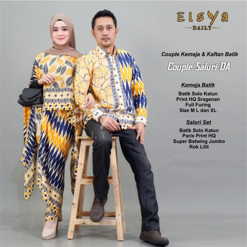 SIMIFASHION couple kebaya set batwing bahan paris dan kemeja batik solo ORI banyak pilihan motif