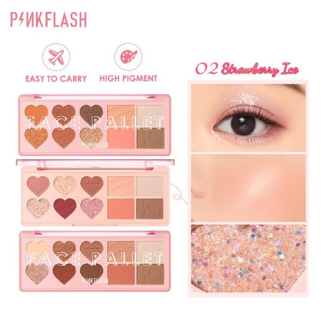 PINKFLASH Multi Face Palette Eyeshadow Blush Contour