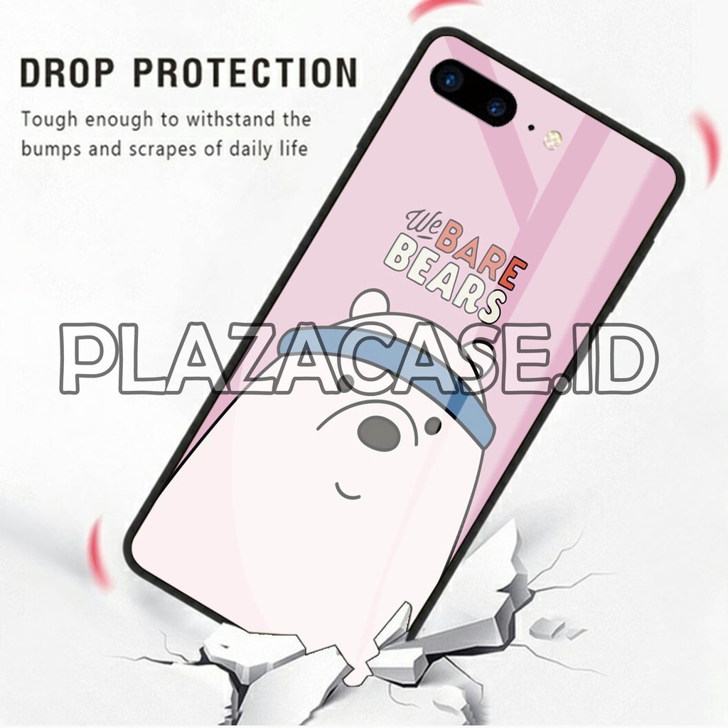 [K25] Soft Case Glass Bear For Oppo/Vivo/Xiaomi/Samsung/Iphone/Realme