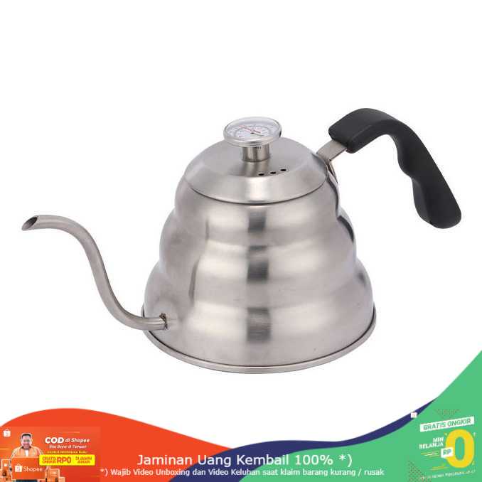 (BISA COD) RVOSTR  Coffee Maker Pot Drip Teko 1L with Thermometer - LZP-8003