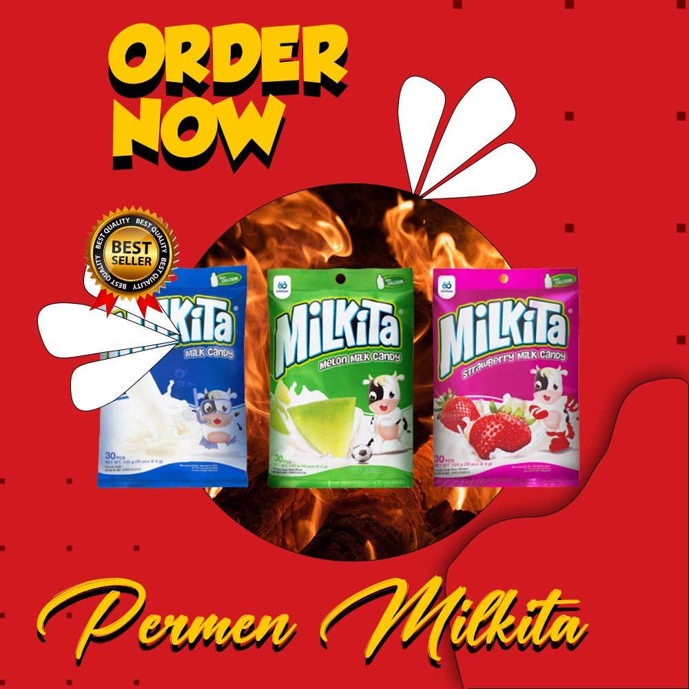 PERMEN SUSU MILKITA 1 PACK ISI 36 MAKANAN RINGAN SNACK PERMEN