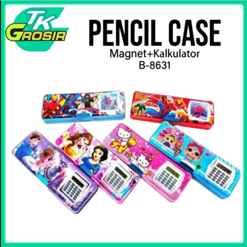 

pensil case/kotak pensil magnet kalkulator