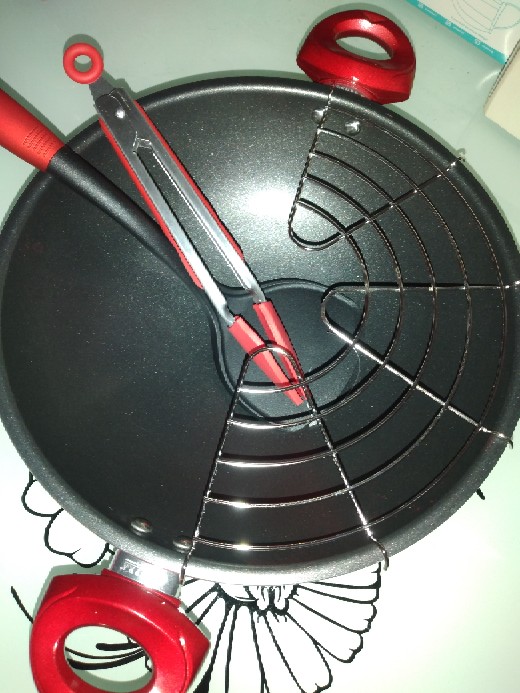 Wajan Tempura / Wajan Set Aluminium Teflon / Wok Set 30cm Supra - Ungu