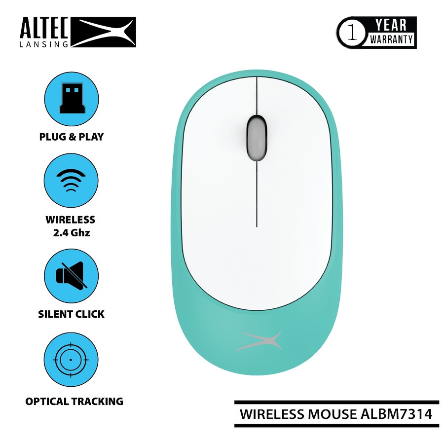 Mouse Wireless Altec Lansing ALBM-7314 Silent Blue | Altec ALBM7314