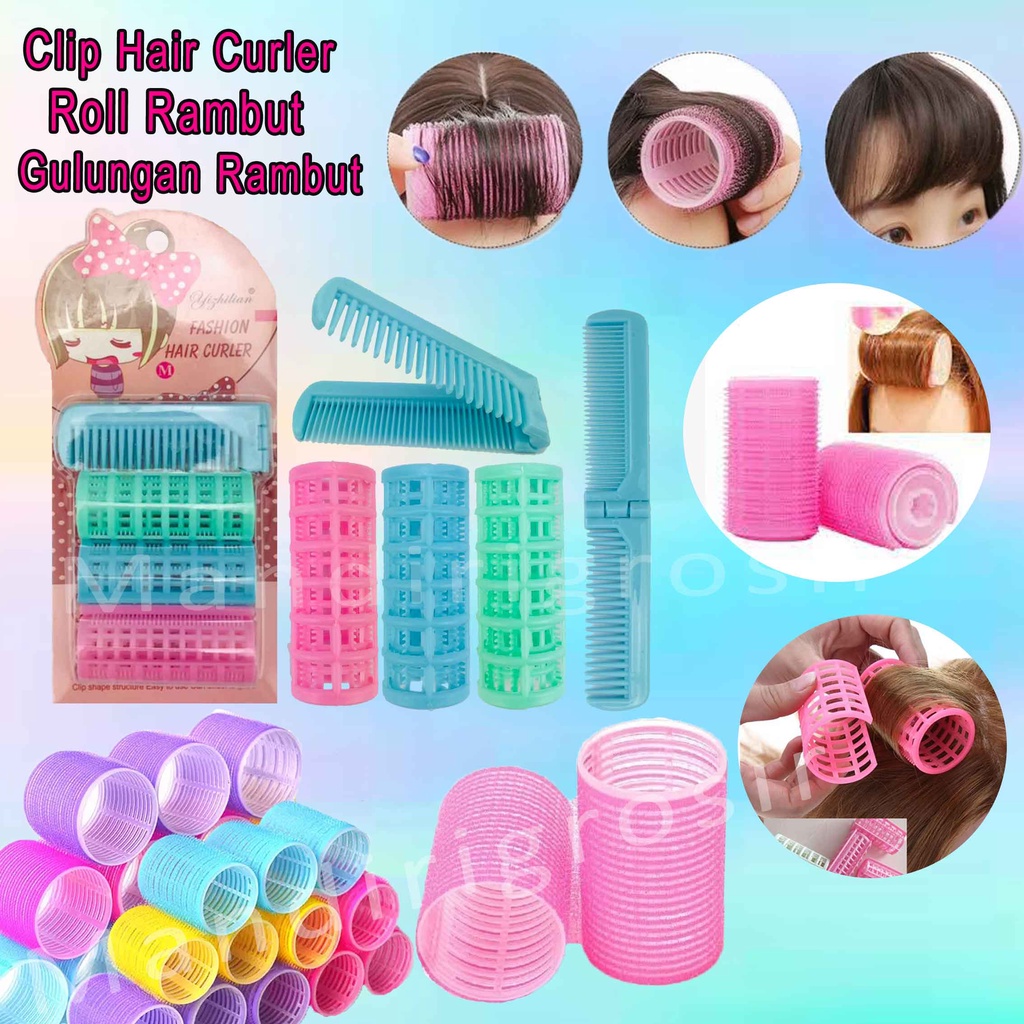 Hair Roller Curly * Roll Rambut Tempel * Clip Hair Curler * Gulungan Rambut * Roll Jepit