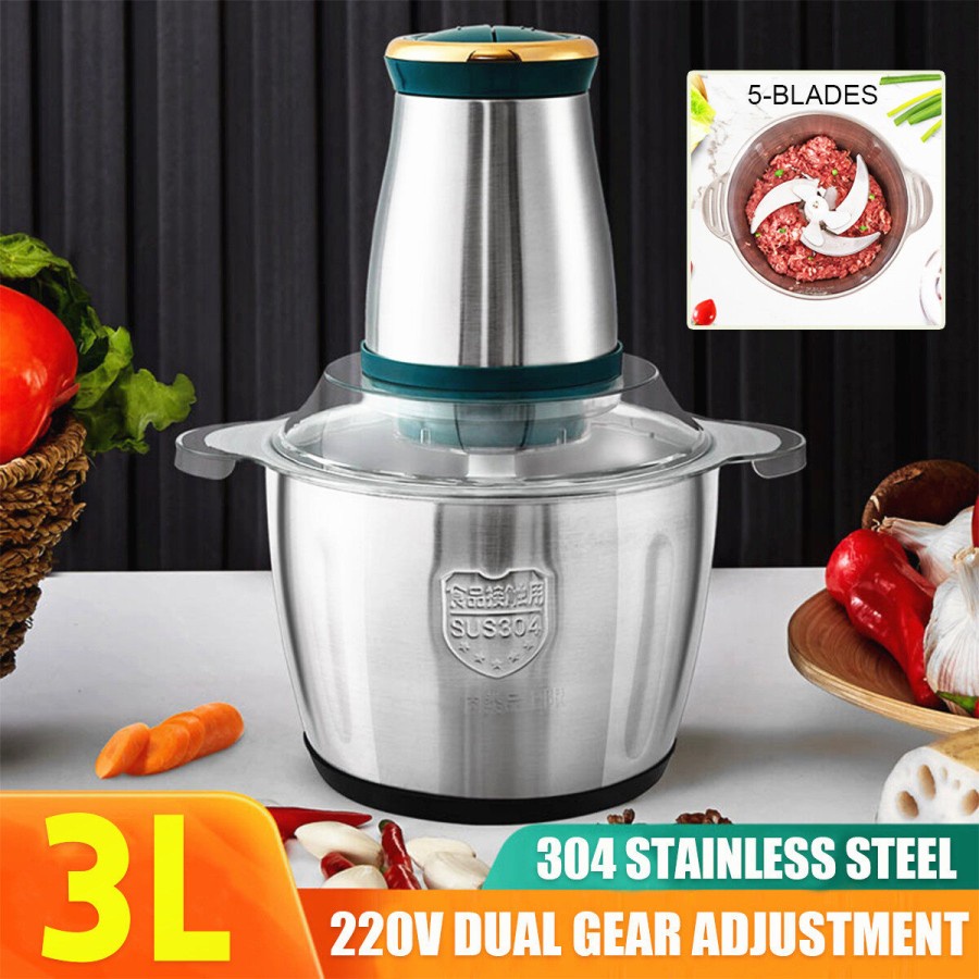 (COD) Blender daging Stainlless 3L / Chopper Stainless Multifungsi 3