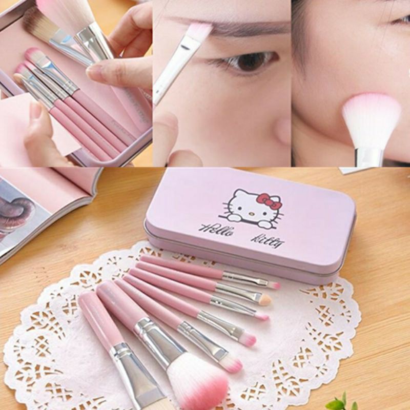 BRUSH MAKE UP SET 7 IN 1 - EDISI HELLO KITTY