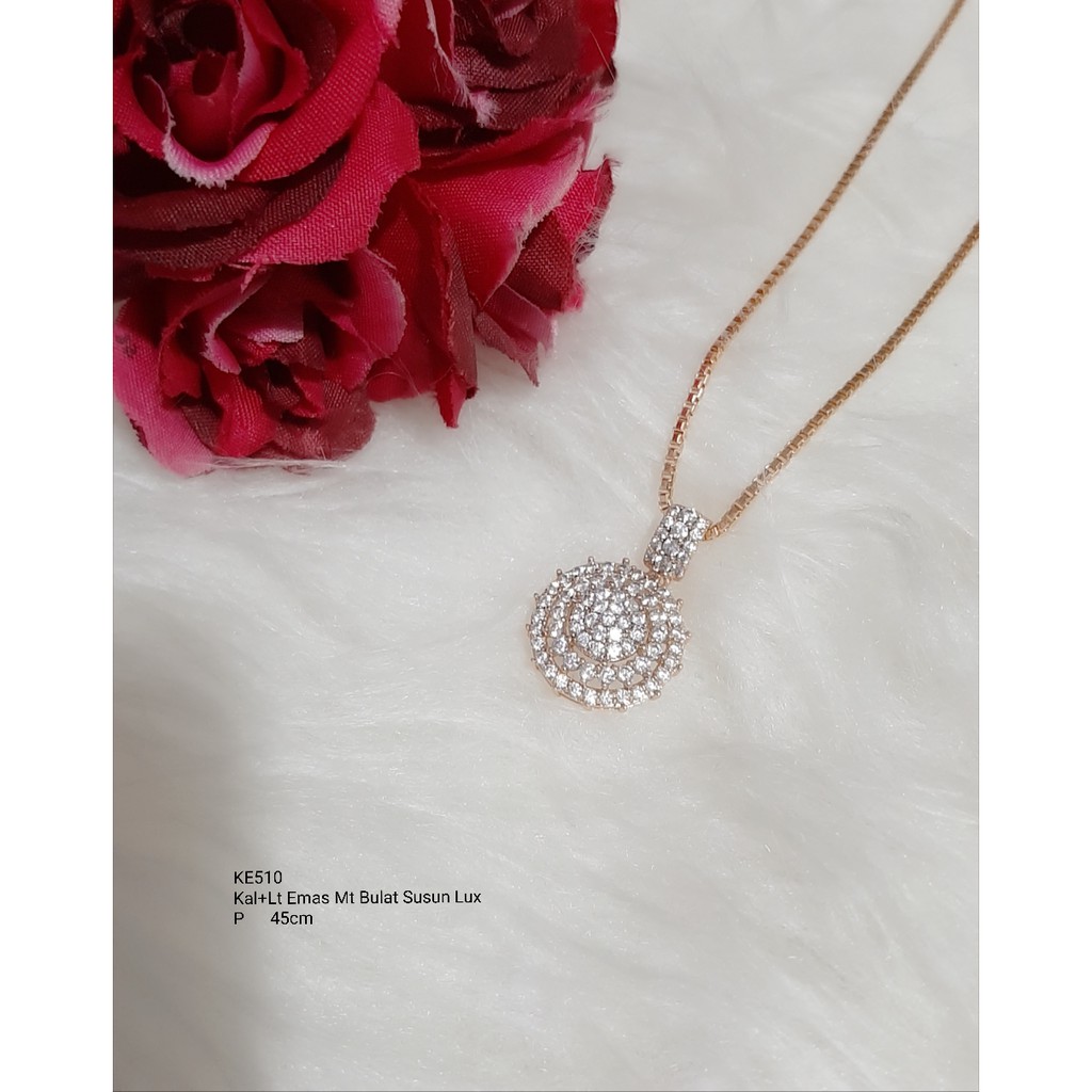 Kalung / Choker dan Liontin Mt Bulat Susun Lux KE510 CKE049 KP277 CKP037