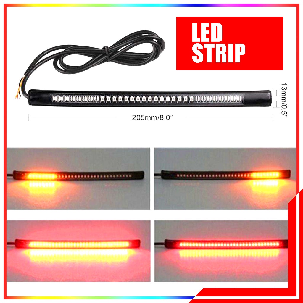 Lampu LED Strip Indikator Rem dan Sein Sepeda Motor Mobil Flexible - LED Bar Sign and Brake Assist Lamp Motorcycles