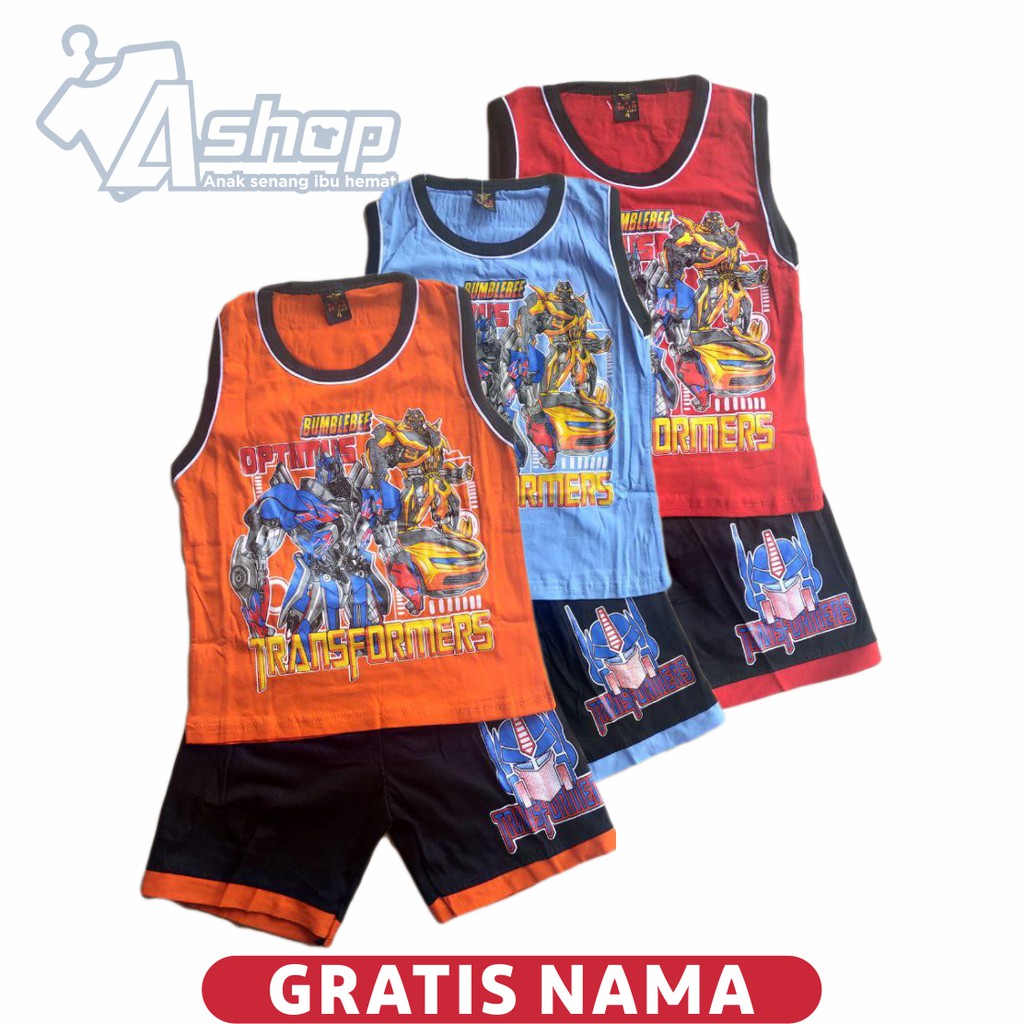 Baju Anak Setelan Singlet Transformers