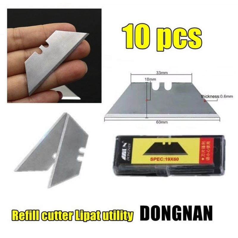 

Refill Silet Tebal 0.6mm Isi Cutter Lipat Foldable Utility Cutter 10pcs