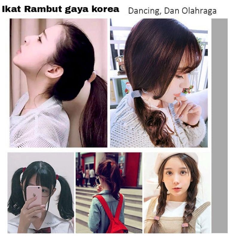 Ikat Rambut Simpel Bahan Karet Gaya Korea Elastis