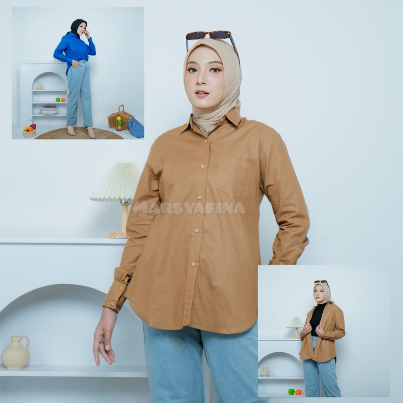 Alya Shirt Katun Poplin Kemeja Basic