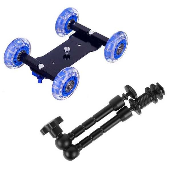 Slider Troli Mini Roda Kamera DSLR Arm Monopod Perlengkapan Studio