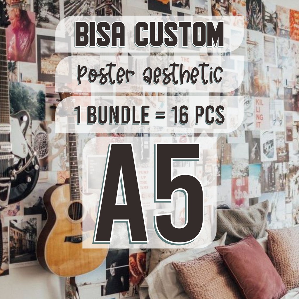 (16PCS) Poster aesthetic dekorasi kamar aesthetic poster a5 aesthetic poster retro vintage - A5