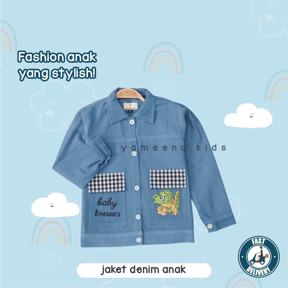 Yameena Kids Jacket Denim Baby Dino Pakaian Hangat Anak Laki Laki Dan Perempuan Kekinian By Yameenakids