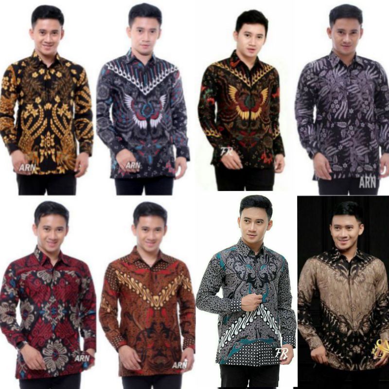 Batik Pria Lengan Panjang BATIK NAKULA HRB026 motif KERATONAN Kode 002 size M L XL XXL Reguler