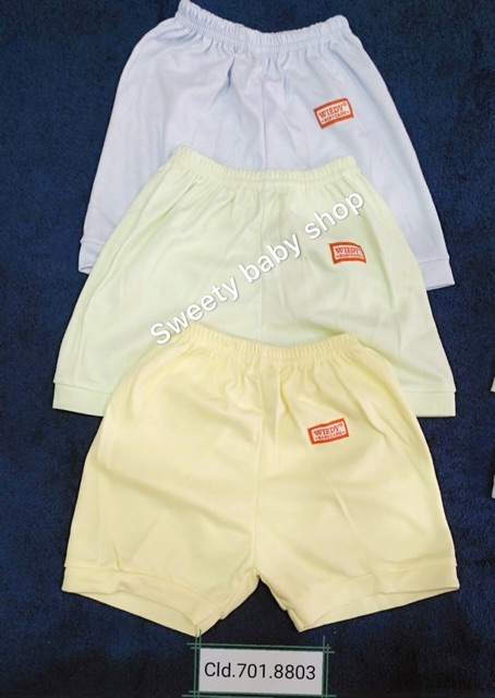 Celana pendek polos bayi isi 6pcs 3m-2th katun wiedy / celana pendek anak warna