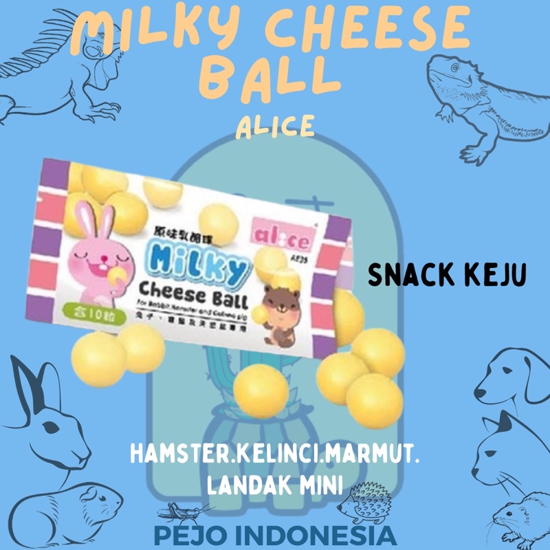 Snack Cemilan Hamster Kelinci Marmut Landak Mini Rasa Keju Milky Cheese Ball