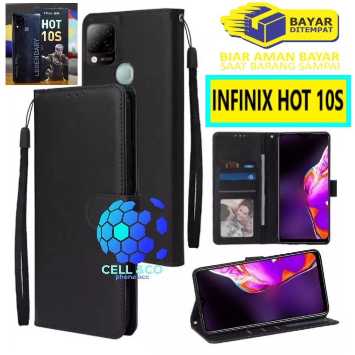 Flip cover INFINIX HOT 10S Flip case buka tutup kesing hp casing flip case Premium leather wallet