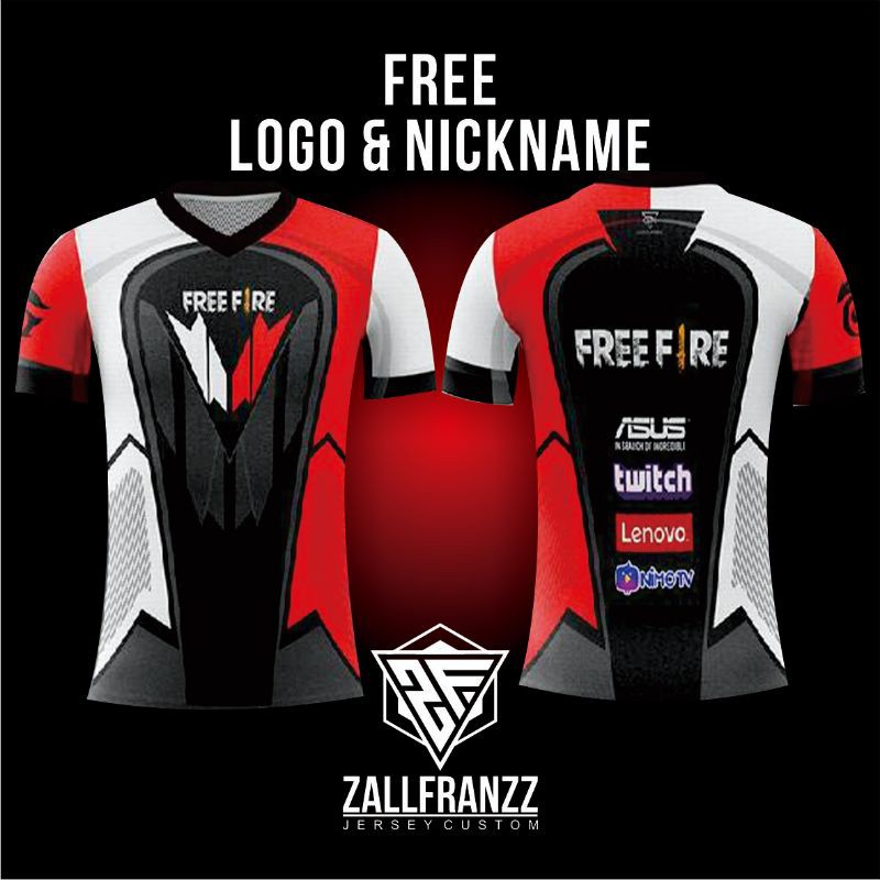 Jersey Baju Kaos Gaming Costum FREE FIRE MLBB PUBGMAOV CODM Terbaru