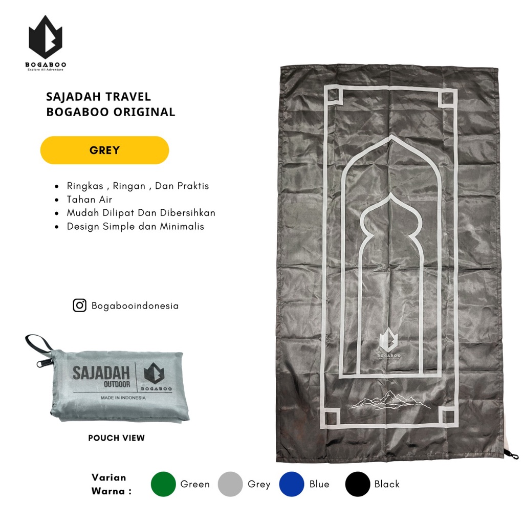 SAJADAH OUTDOOR BOGABOO - SAJADAH TRAVELLING - SEJADAH SOUVENIR UMROH - ALAT SHOLAT - SAJADAH PORTABLE - SAJADAH WATERPROOF - SAJADAH 2 LAPIS